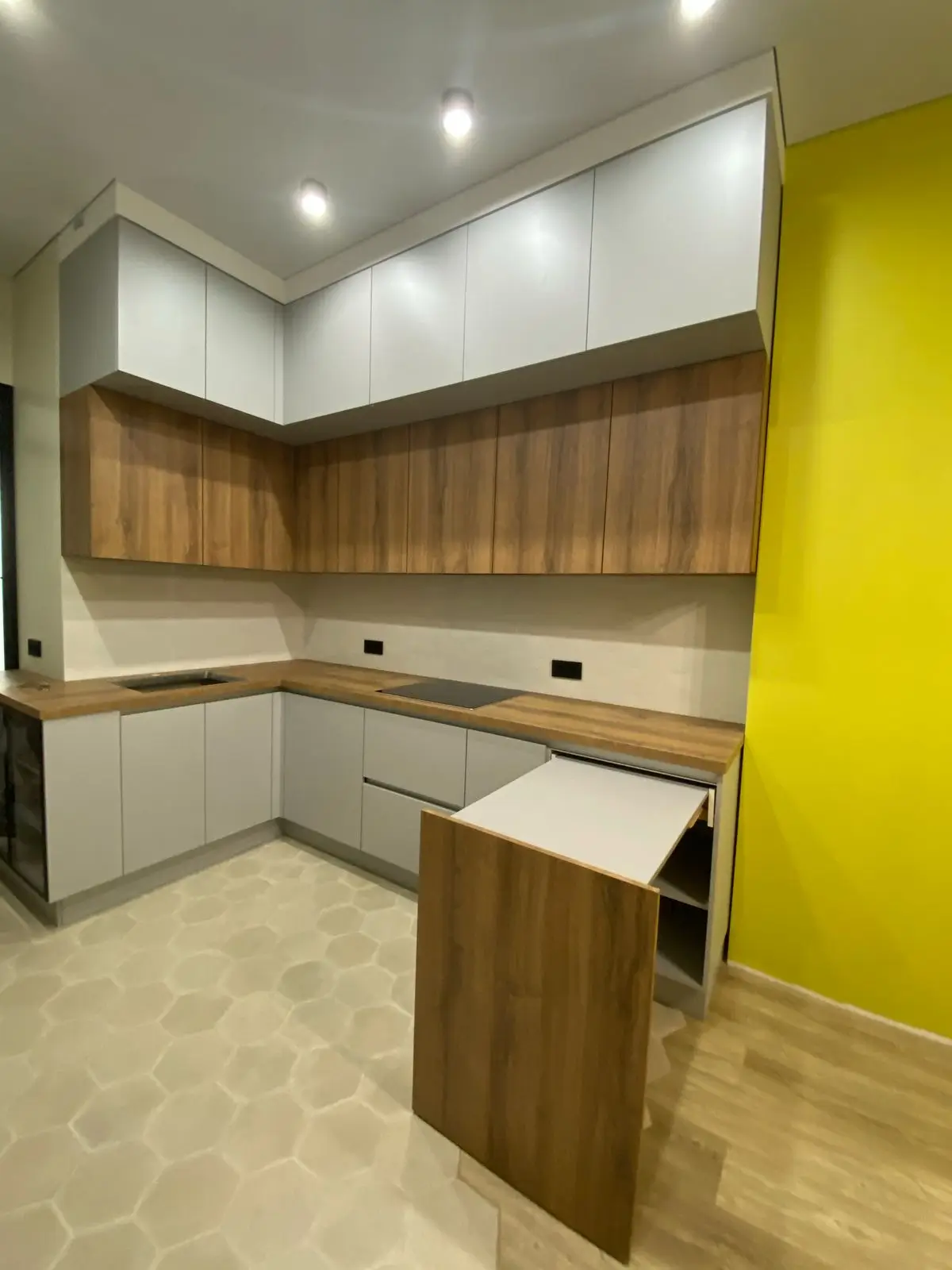 Кухня, общий вид с выдвижным столом